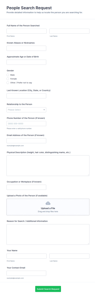 People Search Form Template