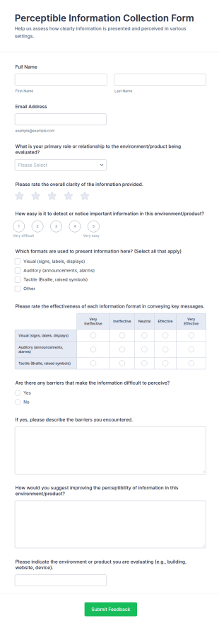 Perceptible Information Collection Form Template