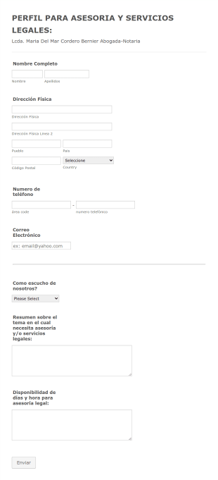 Perfil Para Asesoria Y Servicios Legales