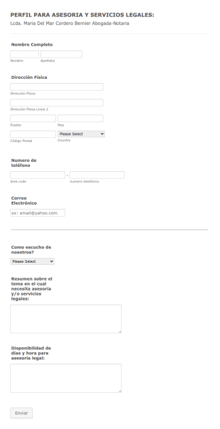 Perfil Para Asesoria Y Servicios Legales