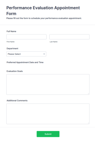 Performance Evaluation Appointment Form Template