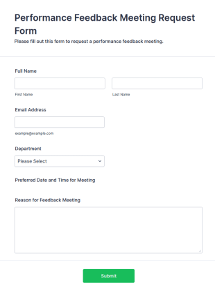 Performance Feedback Meeting Request Form Template