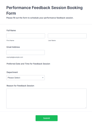 Performance Feedback Session Booking Form Template