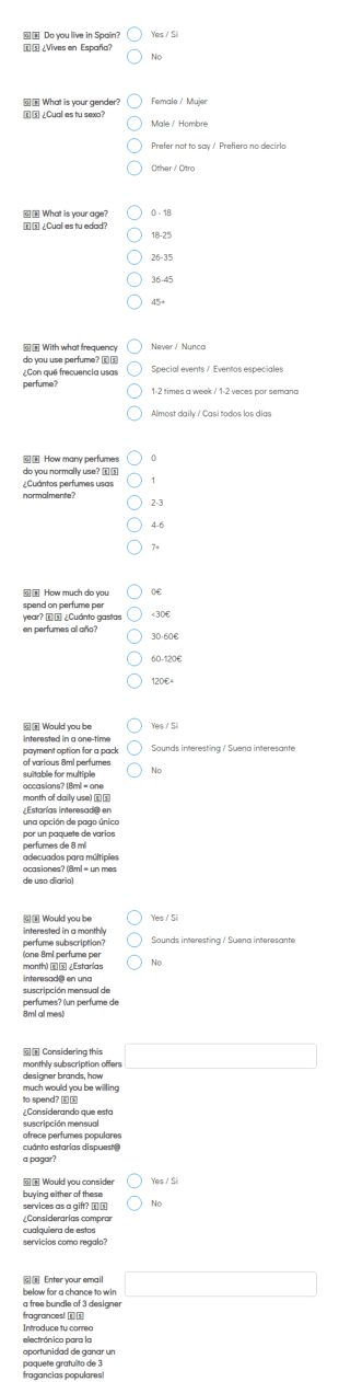Perfume Box Form Template