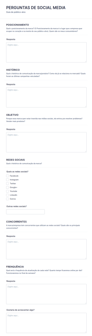 Perguntas De Social Media