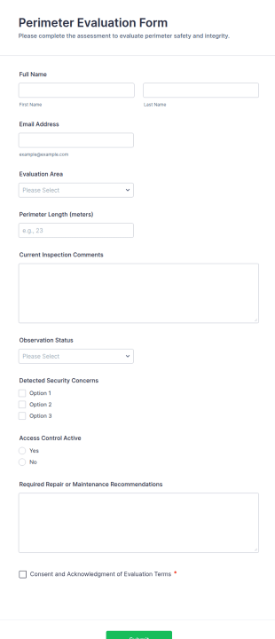 Perimeter Evaluation Form Template