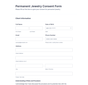 Permanent Jewelry Consent Form Template