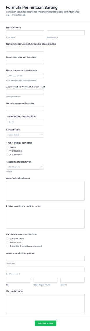 Permintaan Item Form