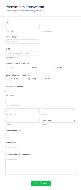 Permintaan Penawaran Form Template