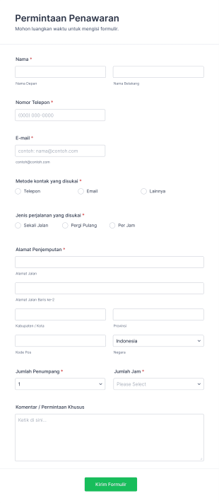 Permintaan Penawaran Form Template