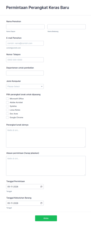 Permintaan Perangkat Keras Baru