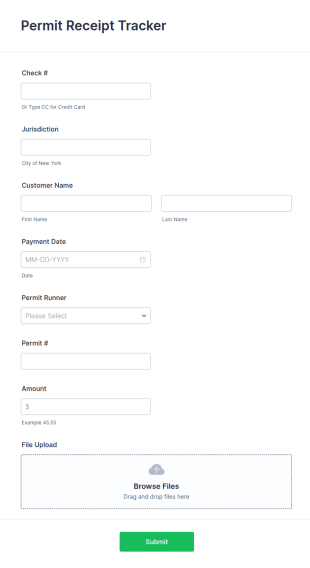 Permit Receipt Tracker Form Template