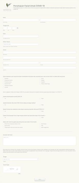 Persetujuan Perawatan Wajah Pada Masa COVID 19