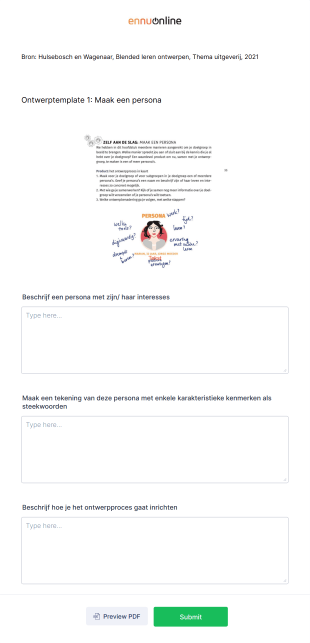 Persona Template Form Template