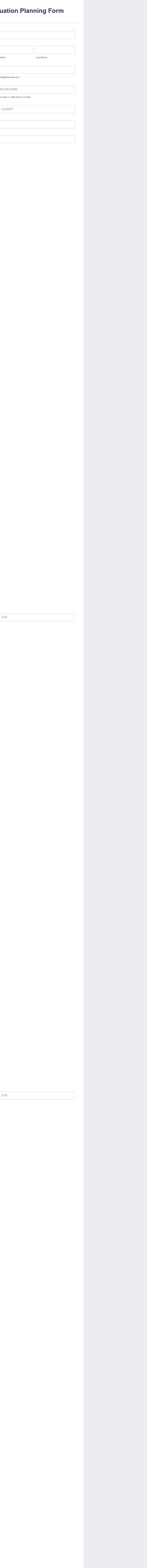 Personal Graduation Planning Form Template