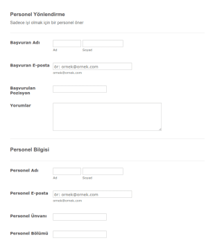 Personel Referans Form Şablonu