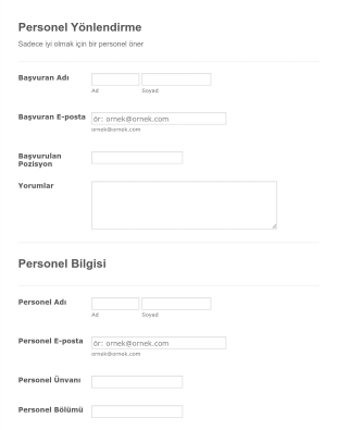 Personel Referans Form Şablonu
