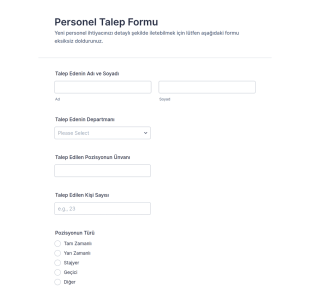 Personel Talep Form Şablonu