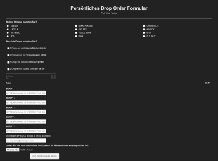 Persönliches Drop Order Formular