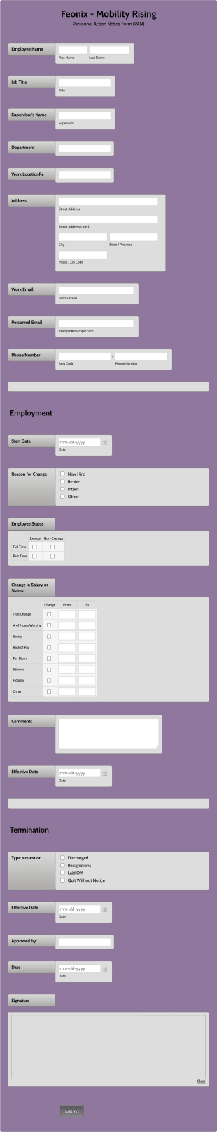 Personnel Action Notice Form Template