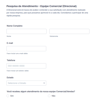Pesquisa Atendimento Equipe Comercial Direcional