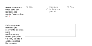 Pesquisa Covid 19 Form Template