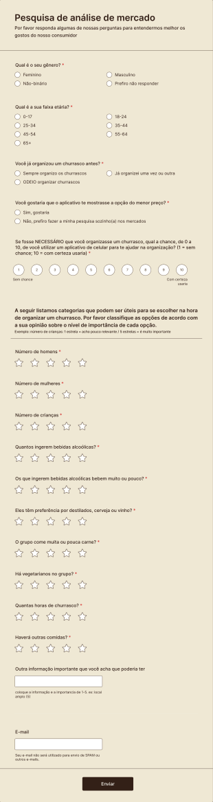 Pesquisa De Análise De Mercado Churrasco Form Template
