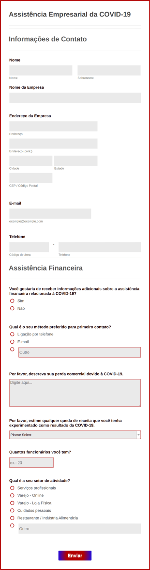 Pesquisa De Assistência Empresarial Da COVID 19