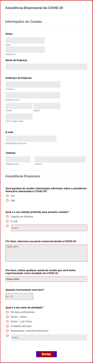 Pesquisa De Assistência Empresarial Da COVID 19