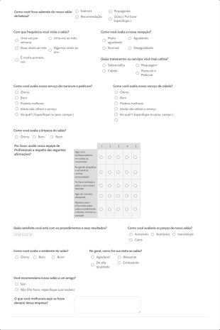 Pesquisa De Avaliação E Satisfação De Clientes Form Template