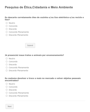 Pesquisa De Ética,Cidadania E Meio Ambiente
