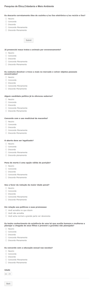 Pesquisa De Ética,Cidadania E Meio Ambiente
