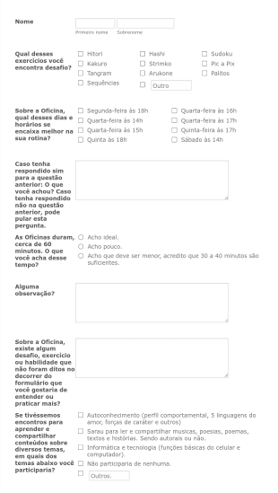 Pesquisa De Interesse Oficinas