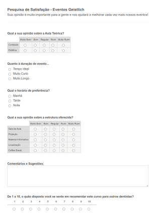 Pesquisa De Satisfação De Alunos
