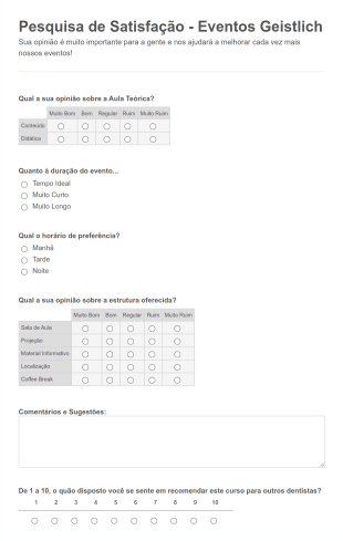 Pesquisa De Satisfação De Alunos