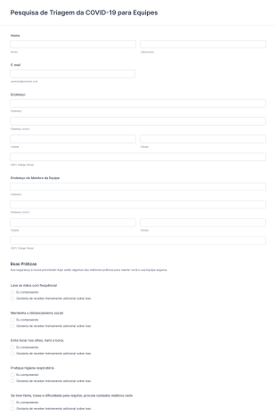 Pesquisa De Triagem Da COVID 19 Para Equipes Form Template