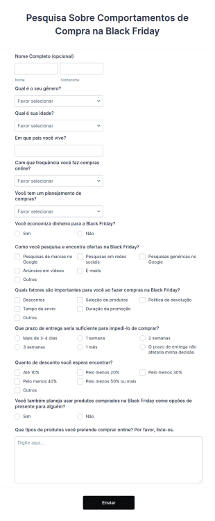 Pesquisa Para A Black Friday