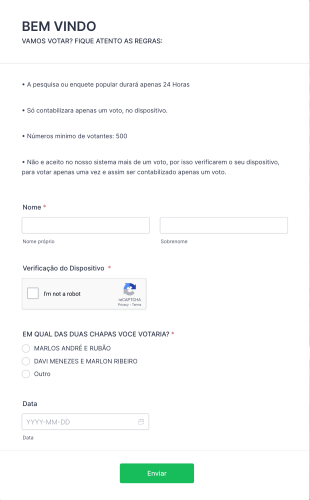 Pesquisa Popular Form Template