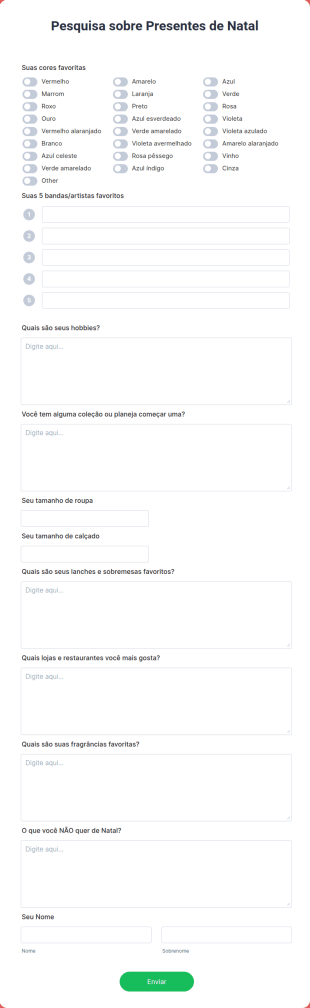 Pesquisa Sobre Presentes De Natal