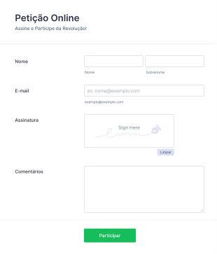 Petição Online Com Assinatura Eletrônica Form Template