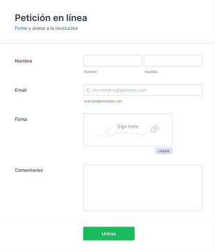 Petición En Línea Con Firma Electrónica Form Template