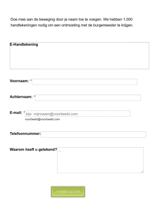 Petitieformulier Form Template