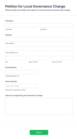 Petition For Local Governance Change Form Template