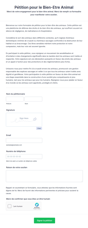 Pétition Pour Le Bien Etre Animal