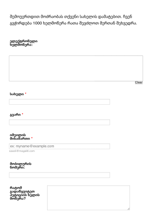 პეტიციის ფორმა Form Template