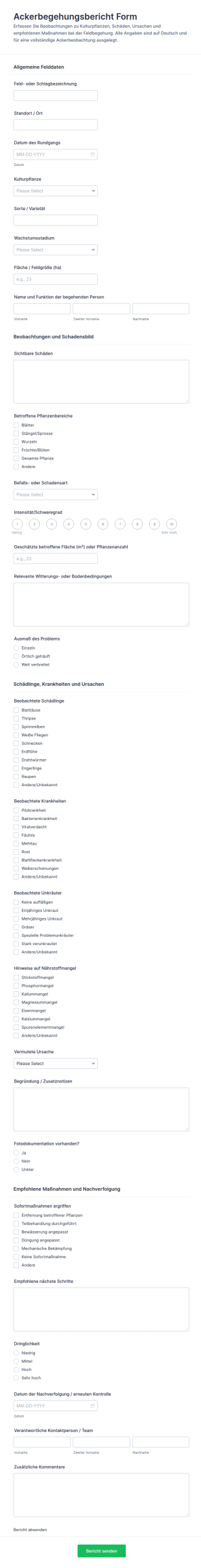 Pflanzenschutzbericht Formular