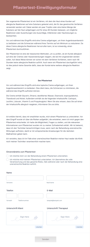 Pflastertest Einwilligungsformular