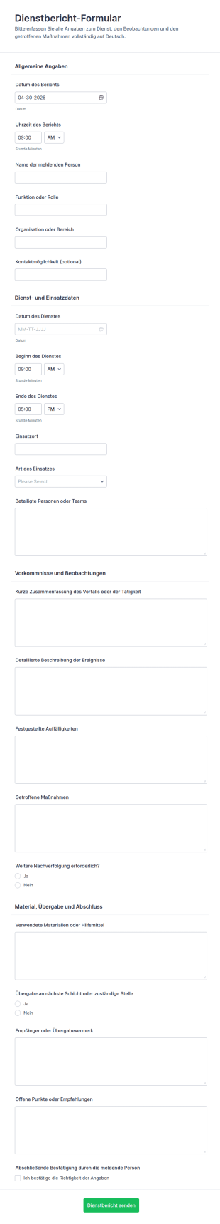 Pflichtenbericht Umfrage