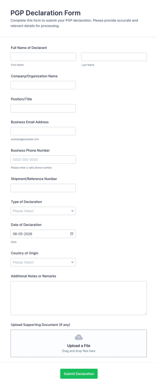 PGP Declaration Form Template