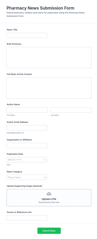 Pharmacy News Submission Form Template